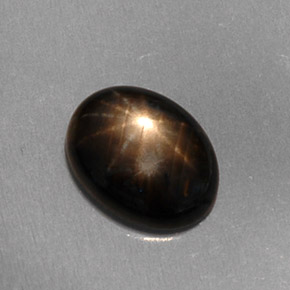1.59克拉天然黑色星光蓝宝石，椭圆形切割，8.2×6.2毫米，半透明