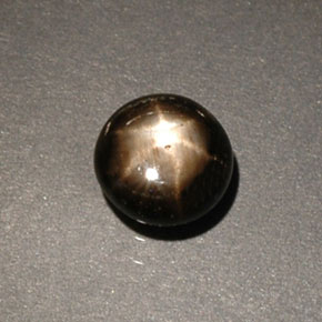 0.60克拉天然黑色星光蓝宝石，圆形切割，4.88毫米，不透明