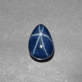 2.45克拉天然星光蓝宝石，梨形，8.7×6.1毫米，不透明