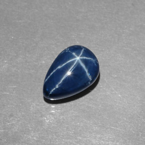 2.45克拉天然星光蓝宝石，梨形，8.7×6.1毫米，不透明