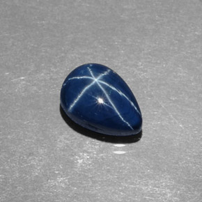 2.45克拉天然星光蓝宝石，梨形，8.7×6.1毫米，不透明