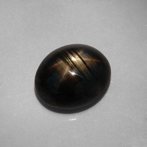 10.73克拉天然黑色星光蓝宝石，椭圆形切割，13.2×11毫米，不透明