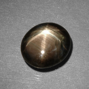 5.82克拉天然黑色星光蓝宝石，椭圆形切割，10.2×9毫米，不透明