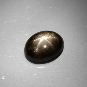 6.59克拉天然黑色星光蓝宝石，椭圆形切割，11.5×8.4毫米，不透明