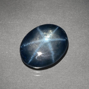 4.24克拉天然星光蓝宝石，椭圆形切割，11×8.7毫米，不透明