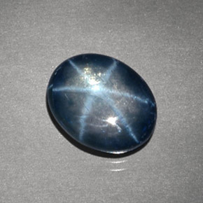 4.24克拉天然星光蓝宝石，椭圆形切割，11×8.7毫米，不透明