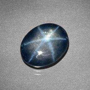 4.24克拉天然星光蓝宝石，椭圆形切割，11×8.7毫米，不透明