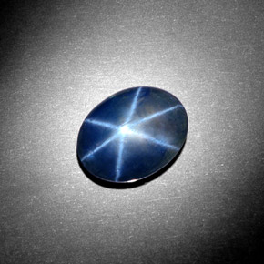 5.08克拉天然星光蓝宝石，椭圆形切割，11.7×9.2毫米，不透明