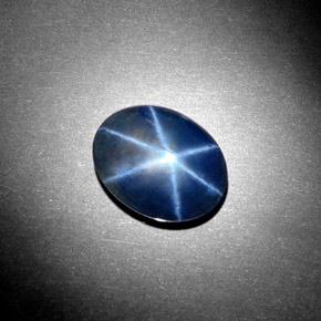 5.08克拉天然星光蓝宝石，椭圆形切割，11.7×9.2毫米，不透明