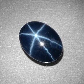 3.18克拉天然星光蓝宝石，椭圆形切割，9.2×7毫米，不透明