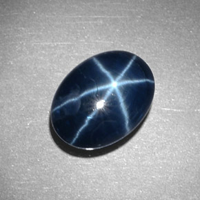 3.18克拉天然星光蓝宝石，椭圆形切割，9.2×7毫米，不透明