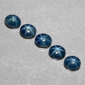 天然星光蓝宝石，透明，5.3×4.1毫米，透明/半透明