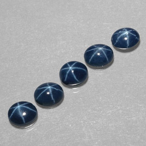 天然星光蓝宝石，椭圆形切割，5.2×4.2毫米，不透明