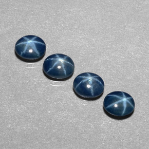 天然星光蓝宝石，透明，5.3×4.3毫米，透明/半透明