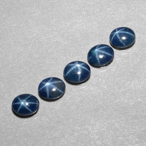 天然星光蓝宝石，透明，5.3×4.3毫米，透明/半透明