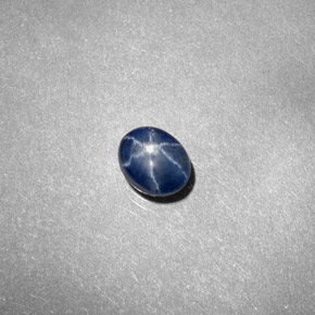 0.67克拉天然星光蓝宝石，透明，5.3×4.3毫米，透明/半透明