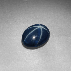 1.52克拉天然星光蓝宝石，椭圆形切割，8.2×6.2毫米，不透明