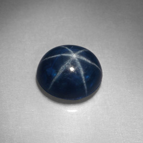 2.32克拉天然星光蓝宝石，椭圆形切割，7.5×6.7毫米，不透明