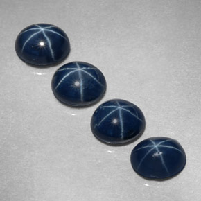 天然星光蓝宝石，椭圆形切割，5.1×4.1毫米，不透明