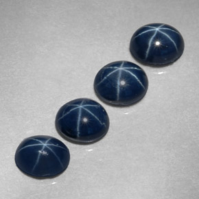 天然星光蓝宝石，椭圆形切割，5.1×4.1毫米，不透明