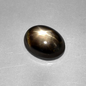 2.27克拉天然黑色星光蓝宝石，椭圆形切割，8×6毫米，不透明
