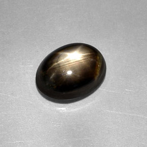 2.27克拉天然黑色星光蓝宝石，椭圆形切割，8×6毫米，不透明
