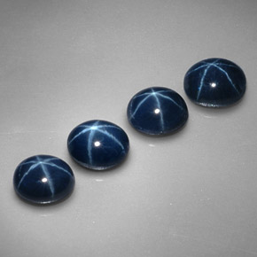 天然星光蓝宝石，椭圆形切割，5.2×4.2毫米，不透明