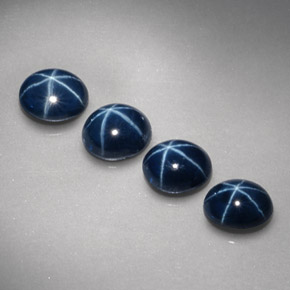 天然星光蓝宝石，椭圆形切割，5.1×4.1毫米，不透明