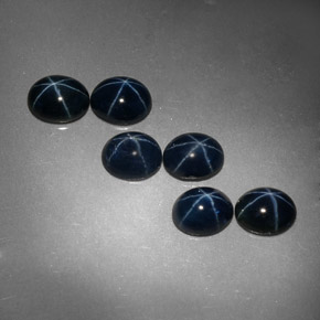 天然星光蓝宝石，椭圆形切割，5.2×4.2毫米，不透明