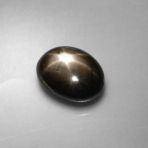 1.75克拉天然黑色星光蓝宝石，椭圆形切割，7.7×5.9毫米，不透明