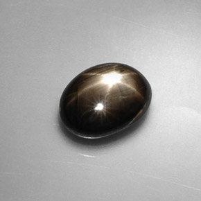 1.75克拉天然黑色星光蓝宝石，椭圆形切割，7.7×5.9毫米，不透明