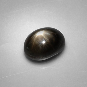 2.48克拉天然黑色星光蓝宝石，椭圆形切割，7.9×5.9毫米，不透明