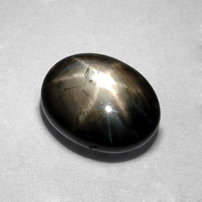 2.30克拉天然黑色星光蓝宝石，椭圆形切割，8×6.1毫米，不透明