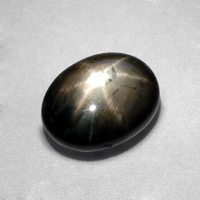 2.30克拉天然黑色星光蓝宝石，椭圆形切割，8×6.1毫米，不透明
