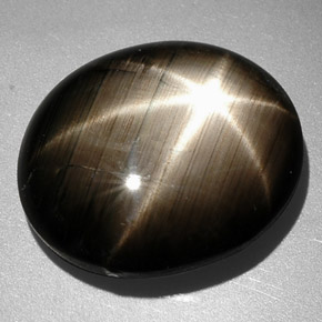 9.26克拉天然黑色星光蓝宝石，椭圆形切割，14.2×12毫米，不透明