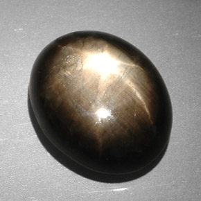 7.90克拉天然黑色星光蓝宝石，椭圆形切割，12.7×10.3毫米，不透明