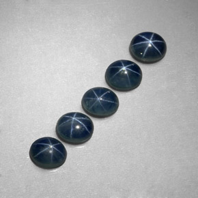 天然星光蓝宝石，椭圆形切割，5.2×4.2毫米，半透明