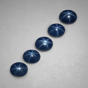 天然星光蓝宝石，透明，5.2×4.1毫米，透明/半透明