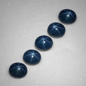 天然星光蓝宝石，透明，5.3×4.3毫米，透明/半透明