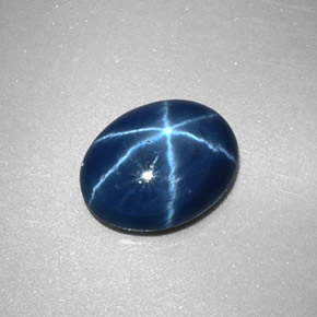 2.34克拉天然星光蓝宝石，椭圆形切割，9.3×7.2毫米，不透明
