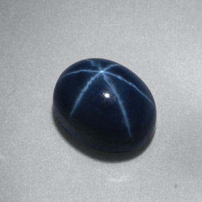 2.23克拉天然星光蓝宝石，椭圆形切割，7.2×5.7毫米，不透明
