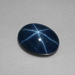 1.85克拉天然星光蓝宝石，椭圆形切割，8×5.9毫米，半透明