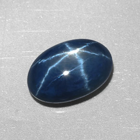 2.55克拉天然星光蓝宝石，椭圆形切割，9.5×6.5毫米，不透明