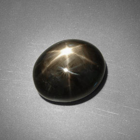 5.75克拉天然黑色星光蓝宝石，椭圆形切割，11.1×9.5毫米，不透明