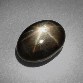 9.00克拉天然黑色星光蓝宝石，椭圆形切割，13.2×9.5毫米，不透明