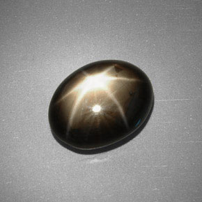 5.08克拉天然黑色星光蓝宝石，椭圆形切割，11.5×9毫米，不透明