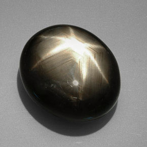 39.38克拉天然黑色星光蓝宝石，椭圆形切割，19.6×16.7毫米，不透明