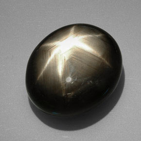 39.38克拉天然黑色星光蓝宝石，椭圆形切割，19.6×16.7毫米，不透明