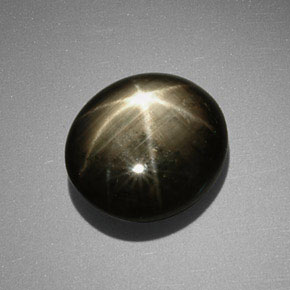 9.85克拉天然黑色星光蓝宝石，椭圆形切割，13×11.5毫米，不透明