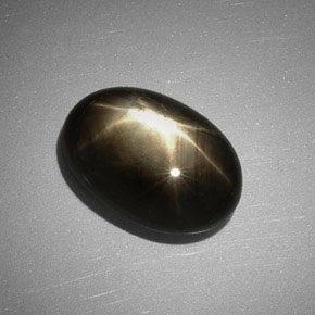 7.83克拉天然黑色星光蓝宝石，椭圆形切割，13.8×9.6毫米，不透明